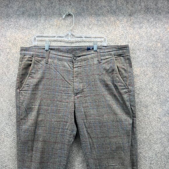 Adriano Goldschmied Dress Pants Mens 36R Gray Houndstooth South Gate Check - Picture 7 of 14